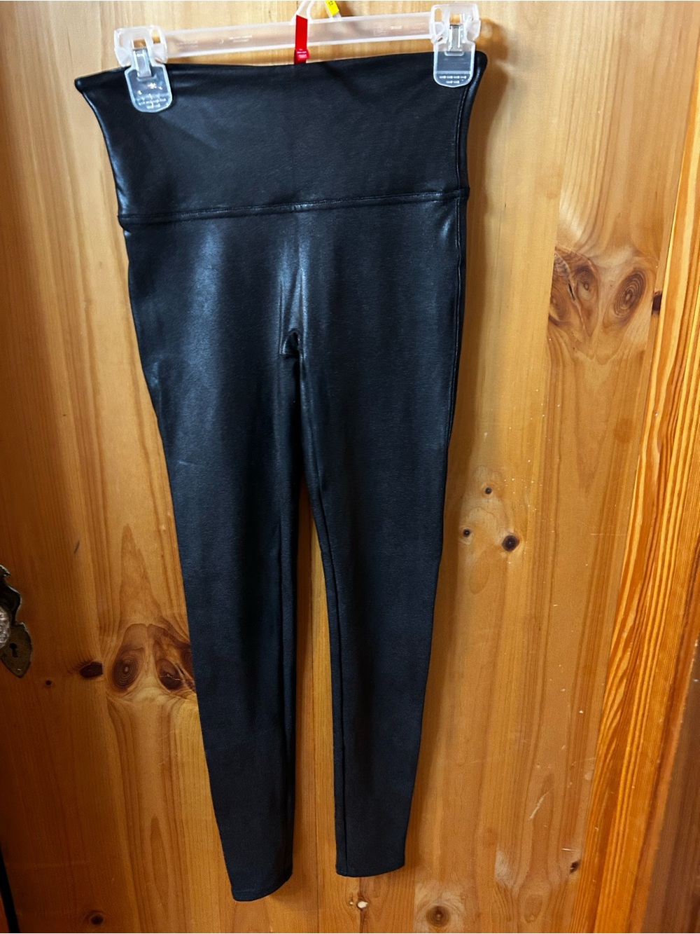 SPANX Faux Leather High-Rise Leggings in Black